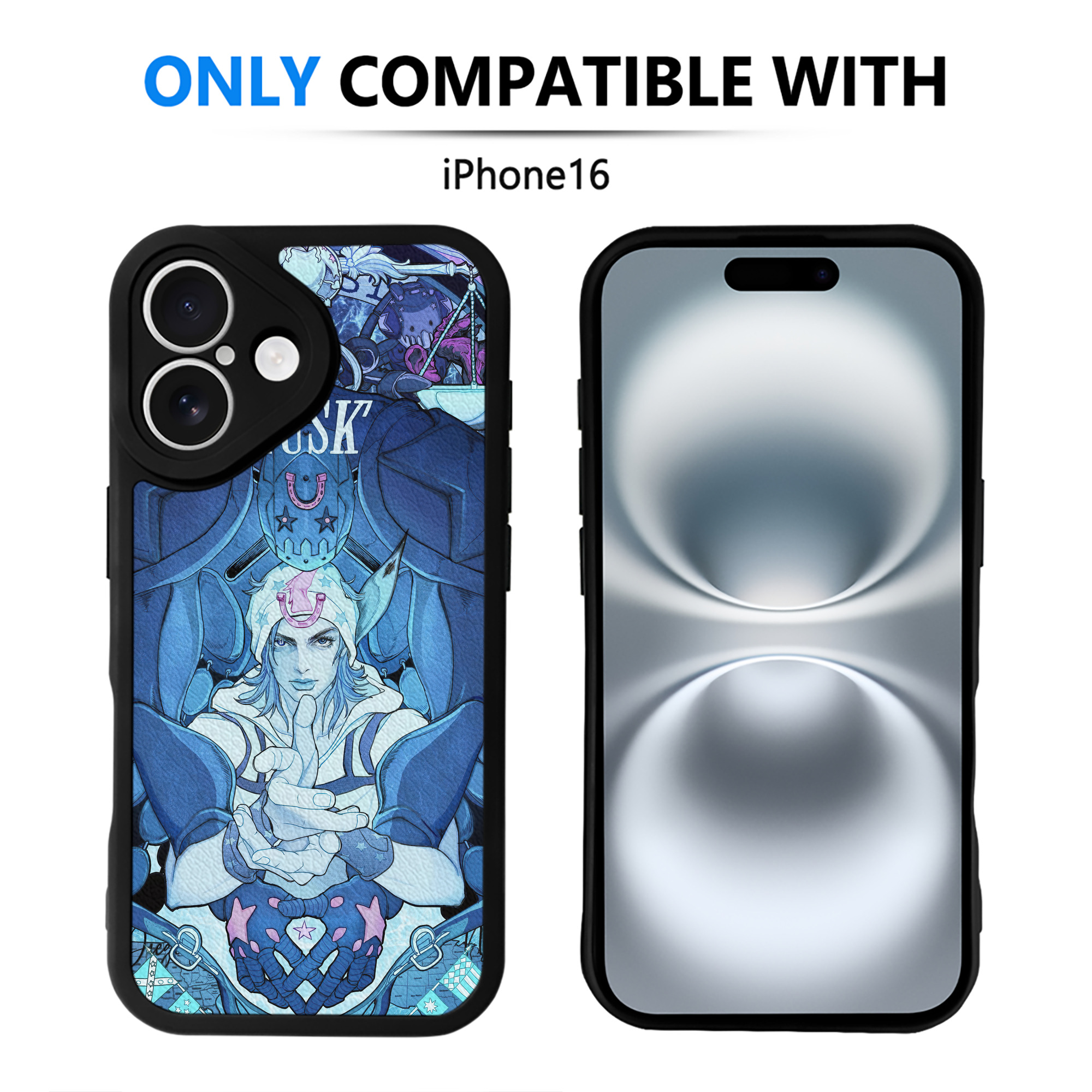 （画像用） ジョジョの奇妙な冒険 JoJo's Bizarre Adventure 【iPhone 16シリーズ対応】シリコンスマホケース（レザー調） 材質：シリコン